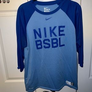 Nike BSBL (Baseball) Blue 3/4 Sleeve Shirt
